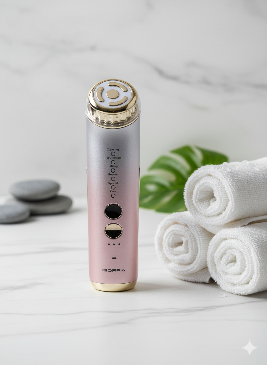 IBORRIA RF Facial Massager – 6-in-1 Anti-Aging Device
