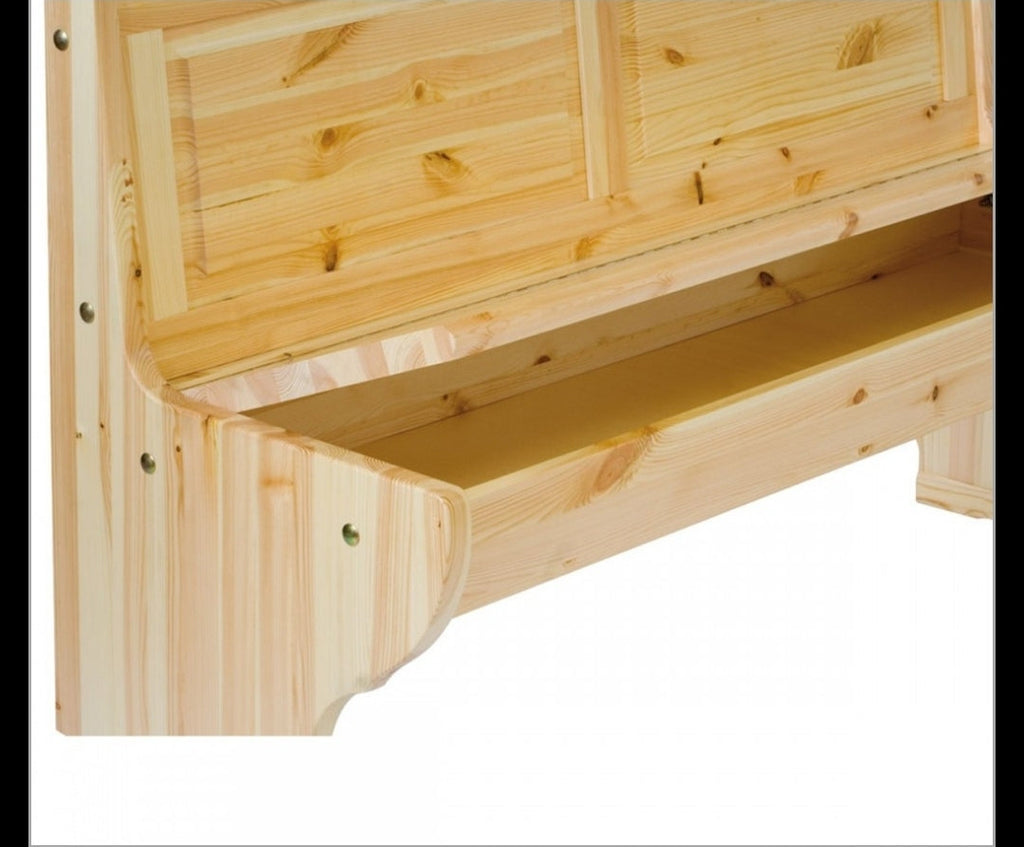 Angolo Panca 133x173 con Tavolo Fratino Fisso 130x80x3 e 2 Sedie con Cuore - Tinta Naturale