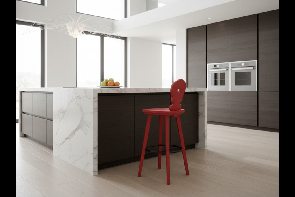 Sgabello Tirolese con Cuore Vienna SG H76 cm Roma Bergamo Pavia Grosseto Aosta Biella Torino