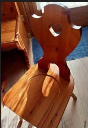 Giropanca Angolare Legno Pino + Tavolo Fisso + Sedie Tirolesi - Arredo Pub Chalet+ allunga