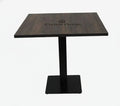 Set 4 tavoli 80x80x2.5 noce bruciato set 4 tavoli 70x80x2.5 con base ferro nero o nero antracite