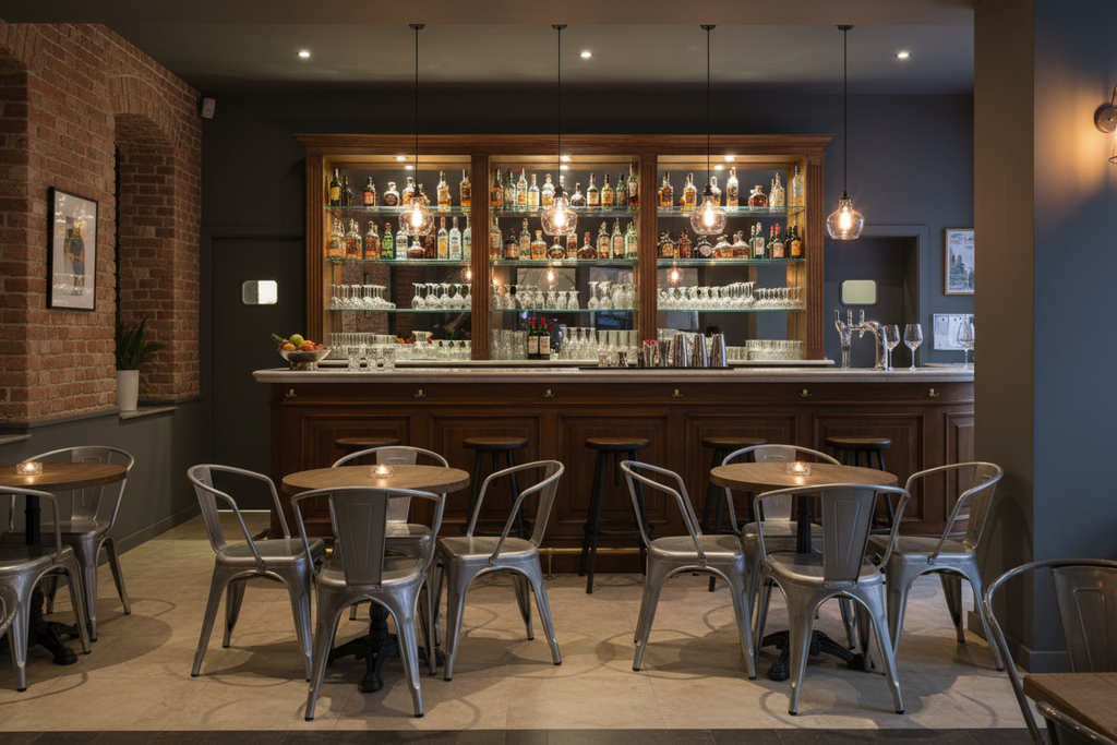 Sedia in Metallo Grigio in stock per arredo bar-gorizia