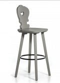 Sgabello Tirolese con Cuore Vienna H76 cm Grigio Pori Aperti Contract Bar Roma Bergamo Pavia Grosseto Aosta Biella Torino