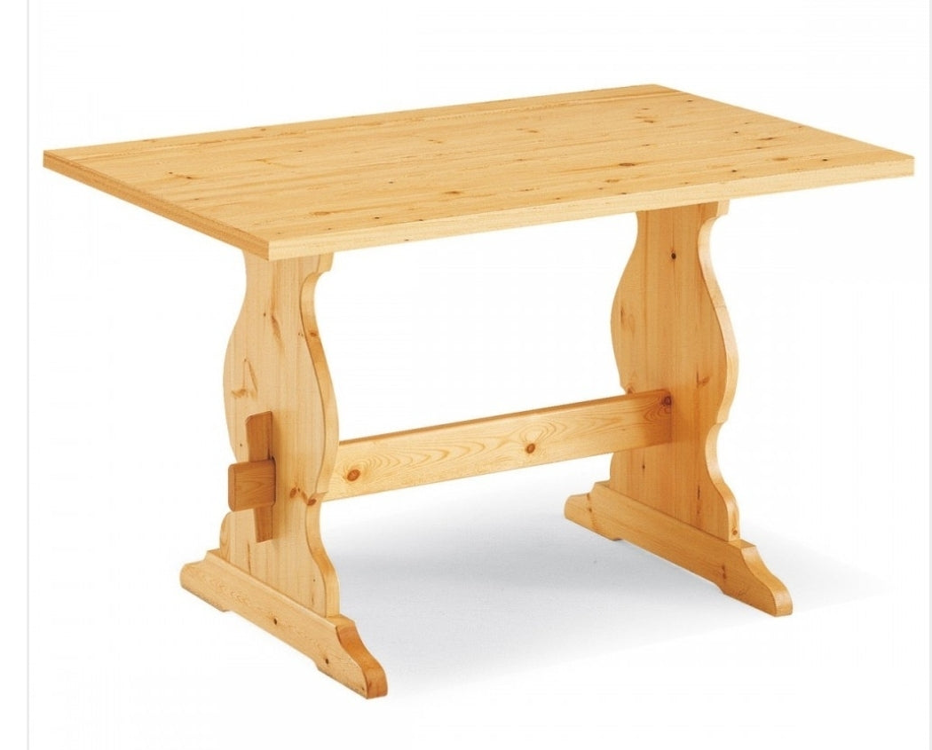 Giropanca Angolare Legno Pino + Tavolo Fisso + Sedie Tirolesi - Arredo Pub Chalet+ allunga