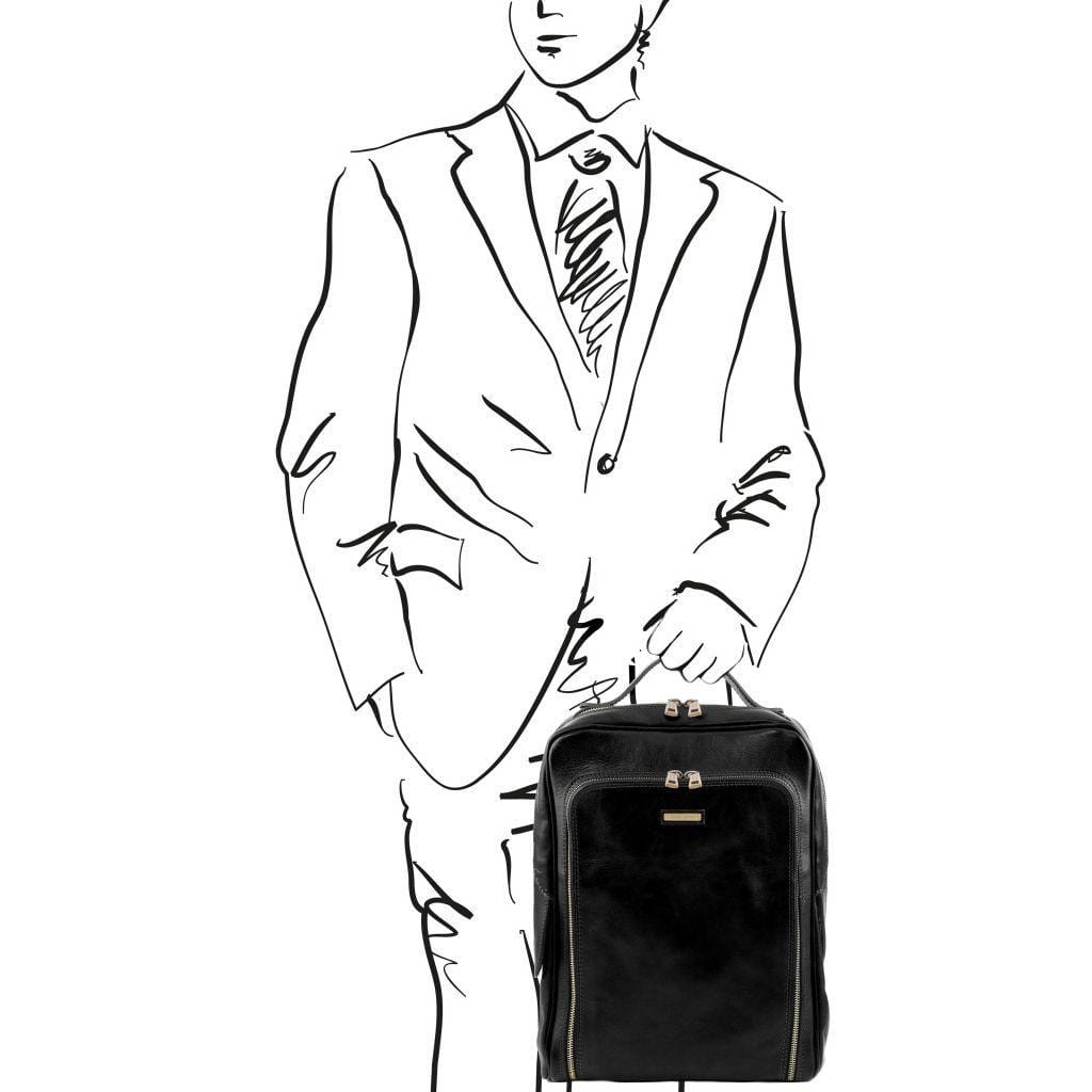 Bangkok - Matte leather laptop backpack | TL141793