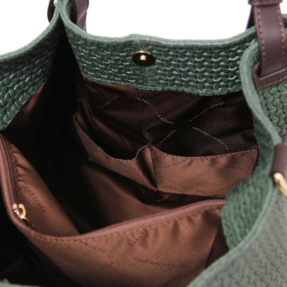 TL KeyLuck - Woven printed leather shopping bag | TL141573