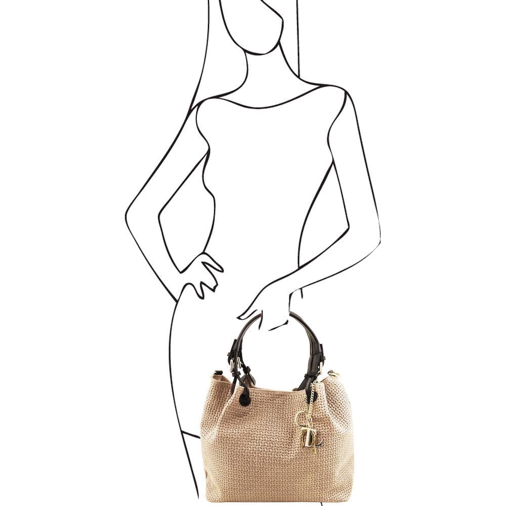 TL KeyLuck - Woven printed leather shopping bag | TL141573