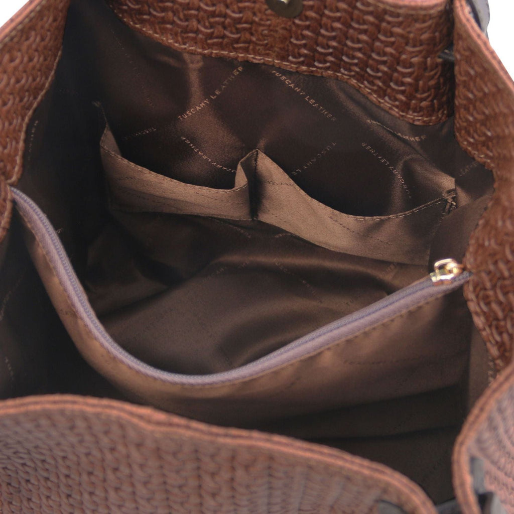 TL KeyLuck - Woven printed leather shopping bag | TL141573