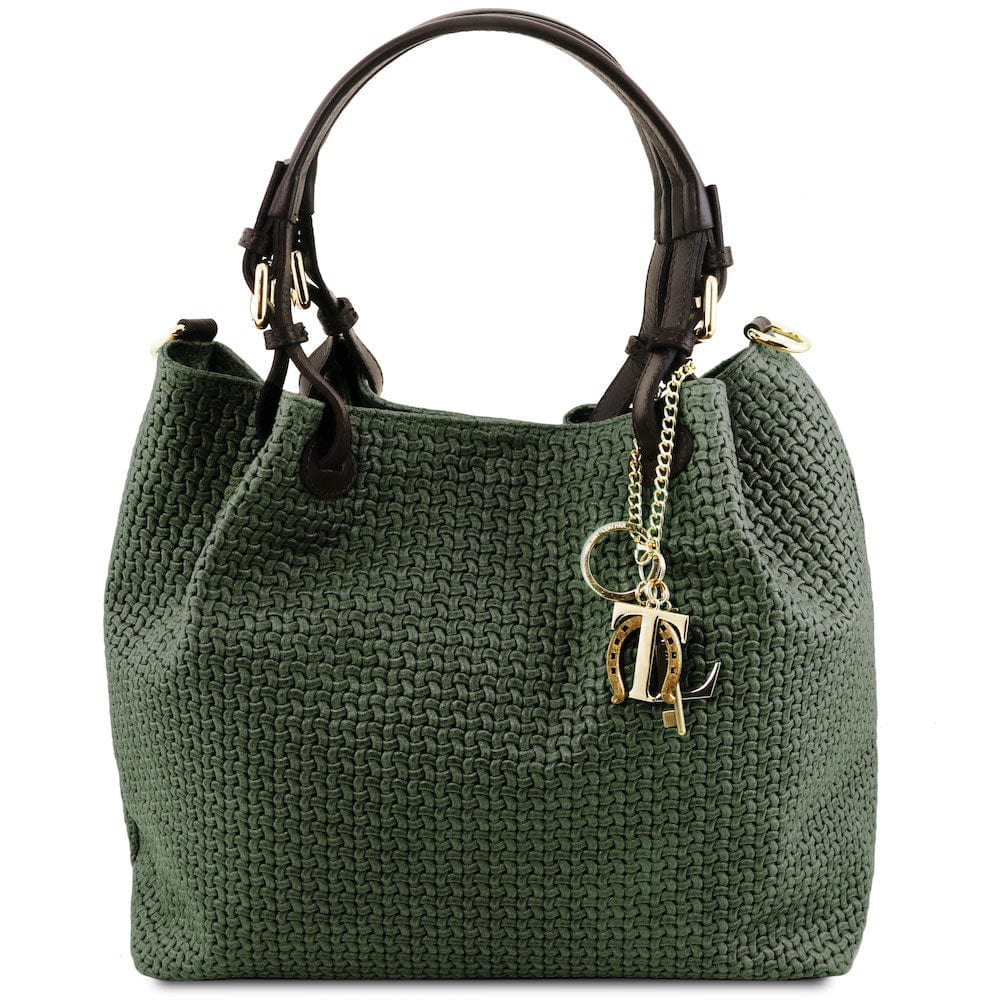 TL KeyLuck - Woven printed leather shopping bag | TL141573