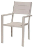 Sedia Tenerife con braccioli – Effetto legno, metallo verniciato, beige
