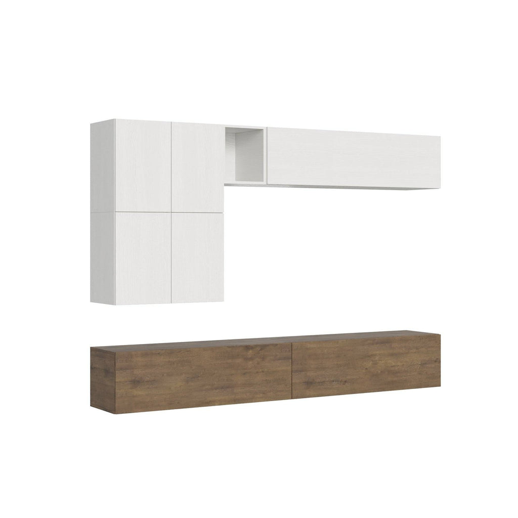 Composizione parete soggiorno Isoka A16 L.268 P.39,2