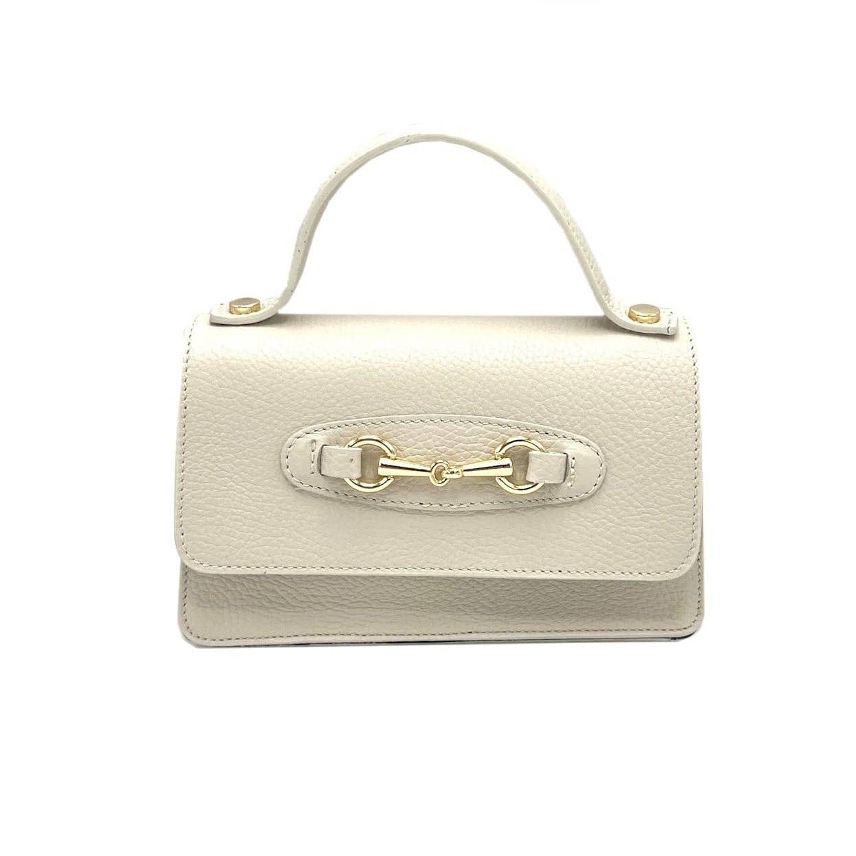 Sofia Leather Horse Bit Handbag with Chain Strap