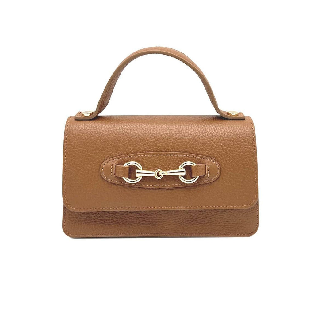 Sofia Leather Horse Bit Handbag with Chain Strap