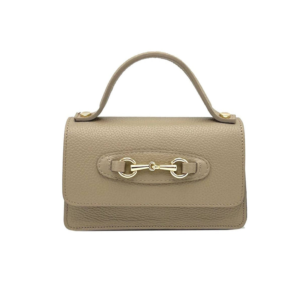 Sofia Leather Horse Bit Handbag with Chain Strap