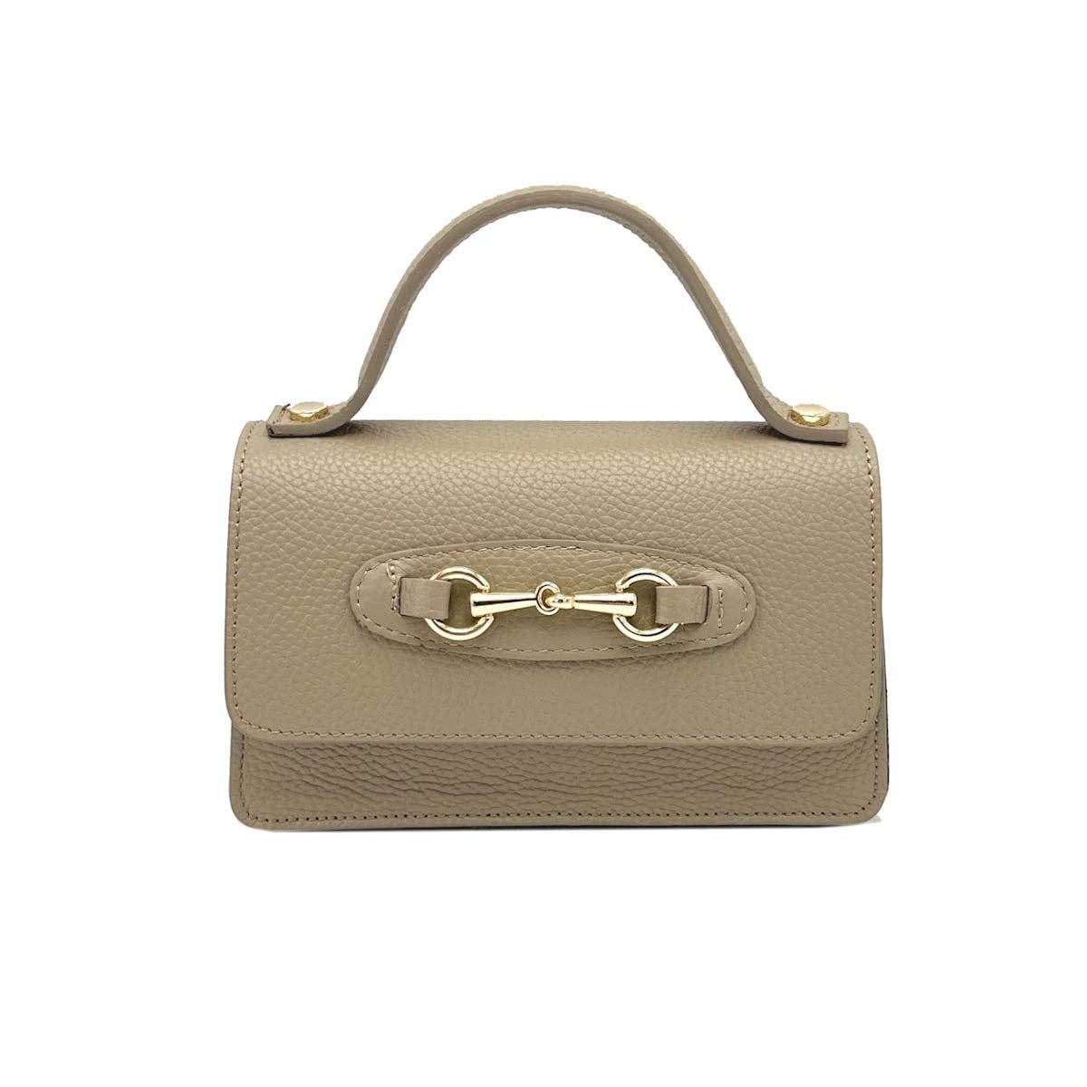 Sofia Leather Horse Bit Handbag with Chain Strap