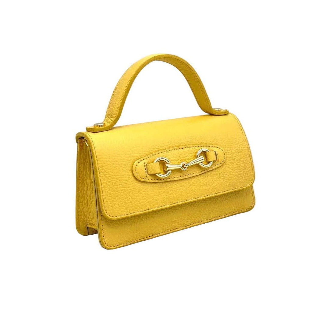 Sofia Leather Horse Bit Handbag with Chain Strap