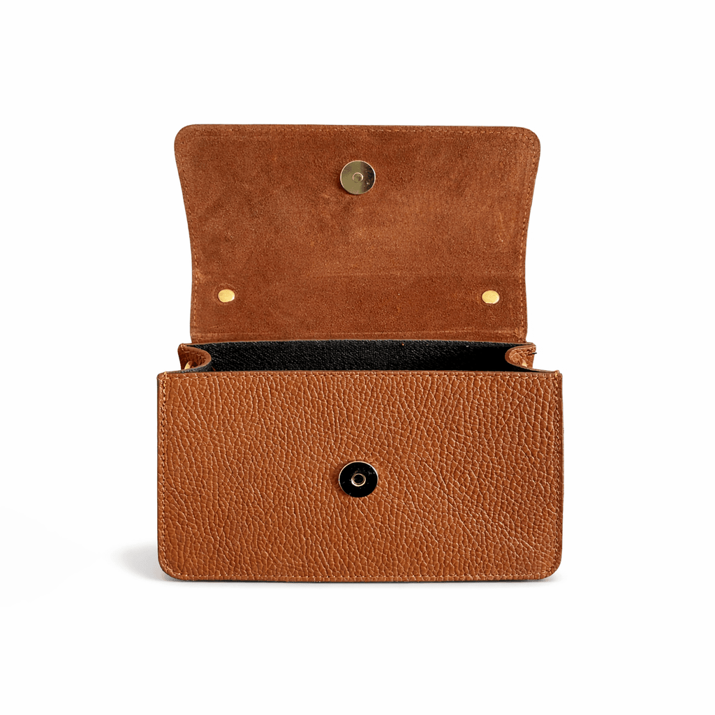 Sofia Leather Horse Bit Handbag with Chain Strap