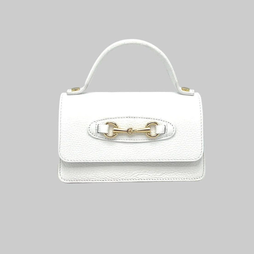 Sofia Leather Horse Bit Handbag with Chain Strap