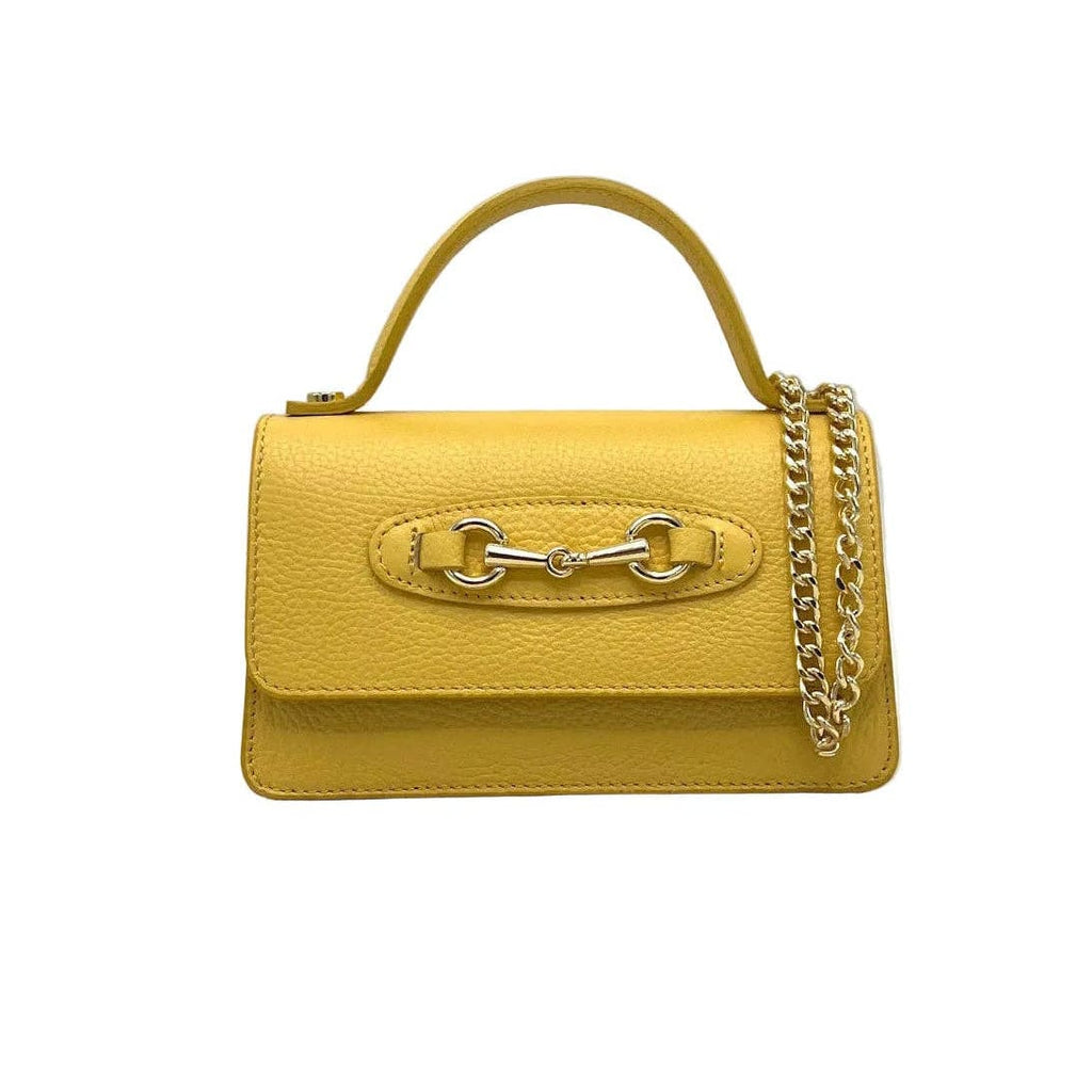 Sofia Leather Horse Bit Handbag with Chain Strap