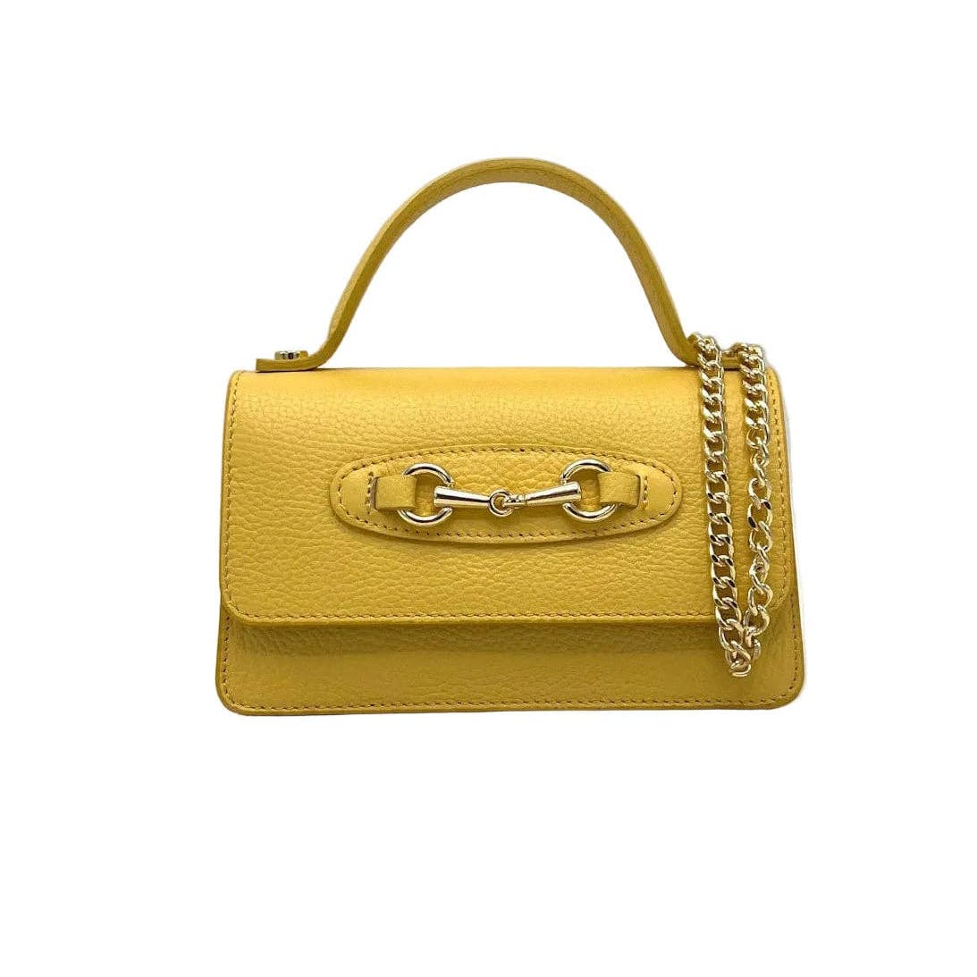 Sofia Leather Horse Bit Handbag with Chain Strap