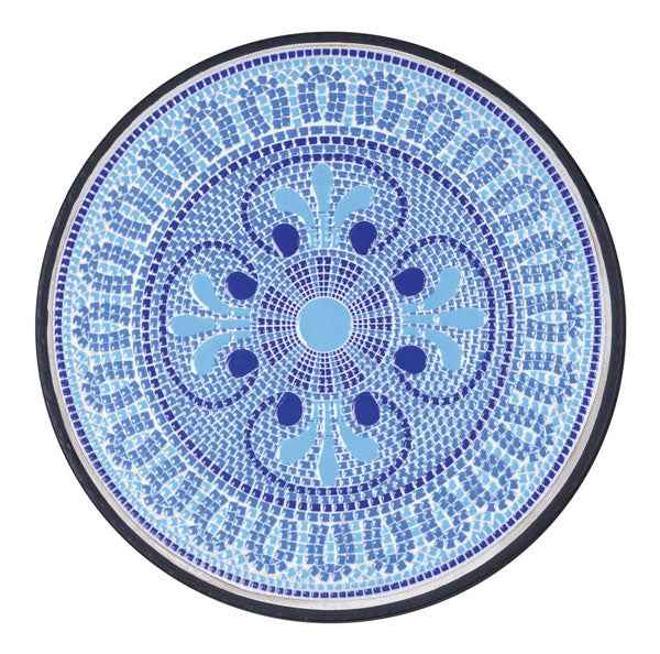 Tavolo da giardino in mosaico di ceramica Ø60 x 75h, acciaio trattato