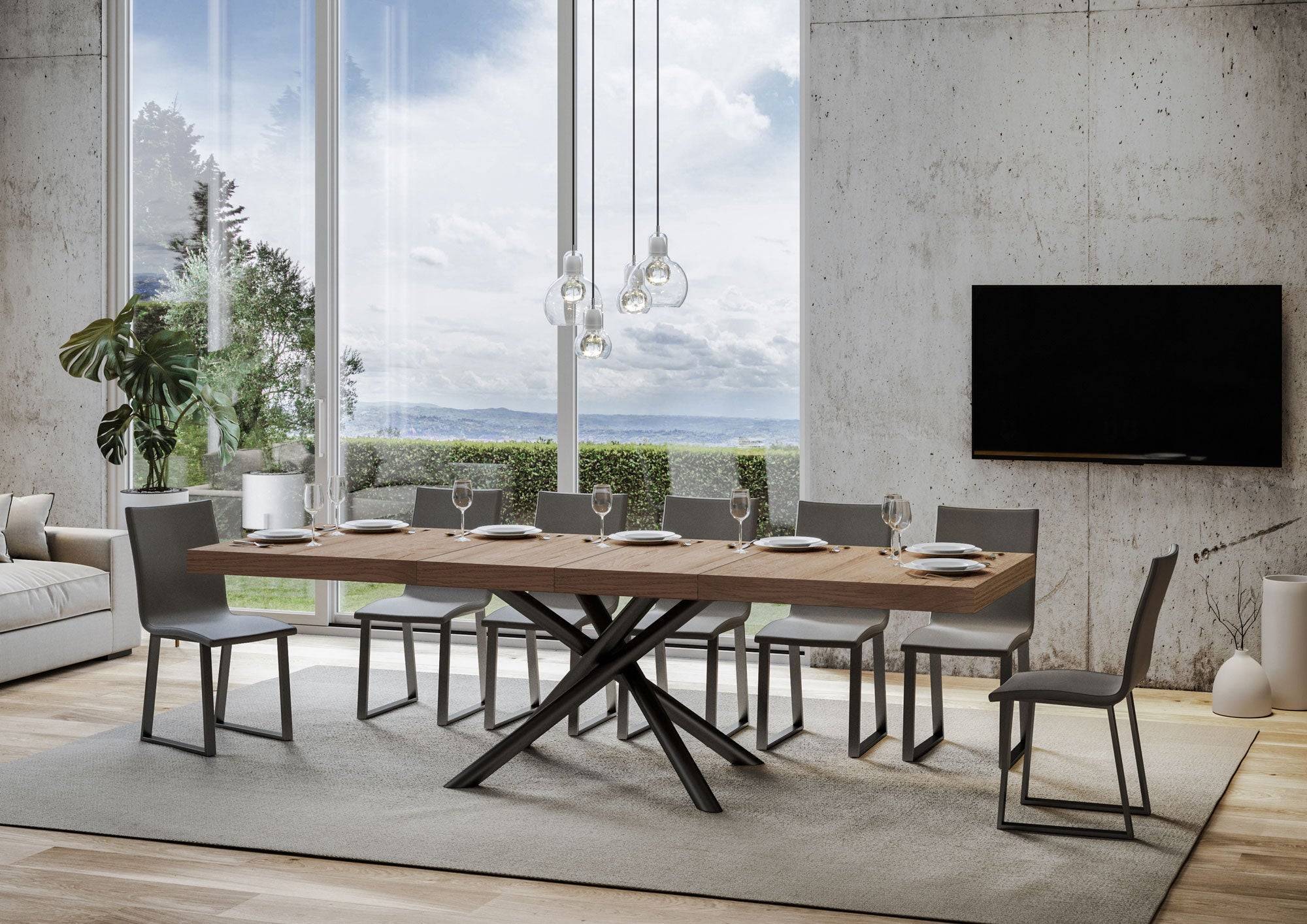 Tavolo allungabile Famas Premium con telaio in diverse finiture