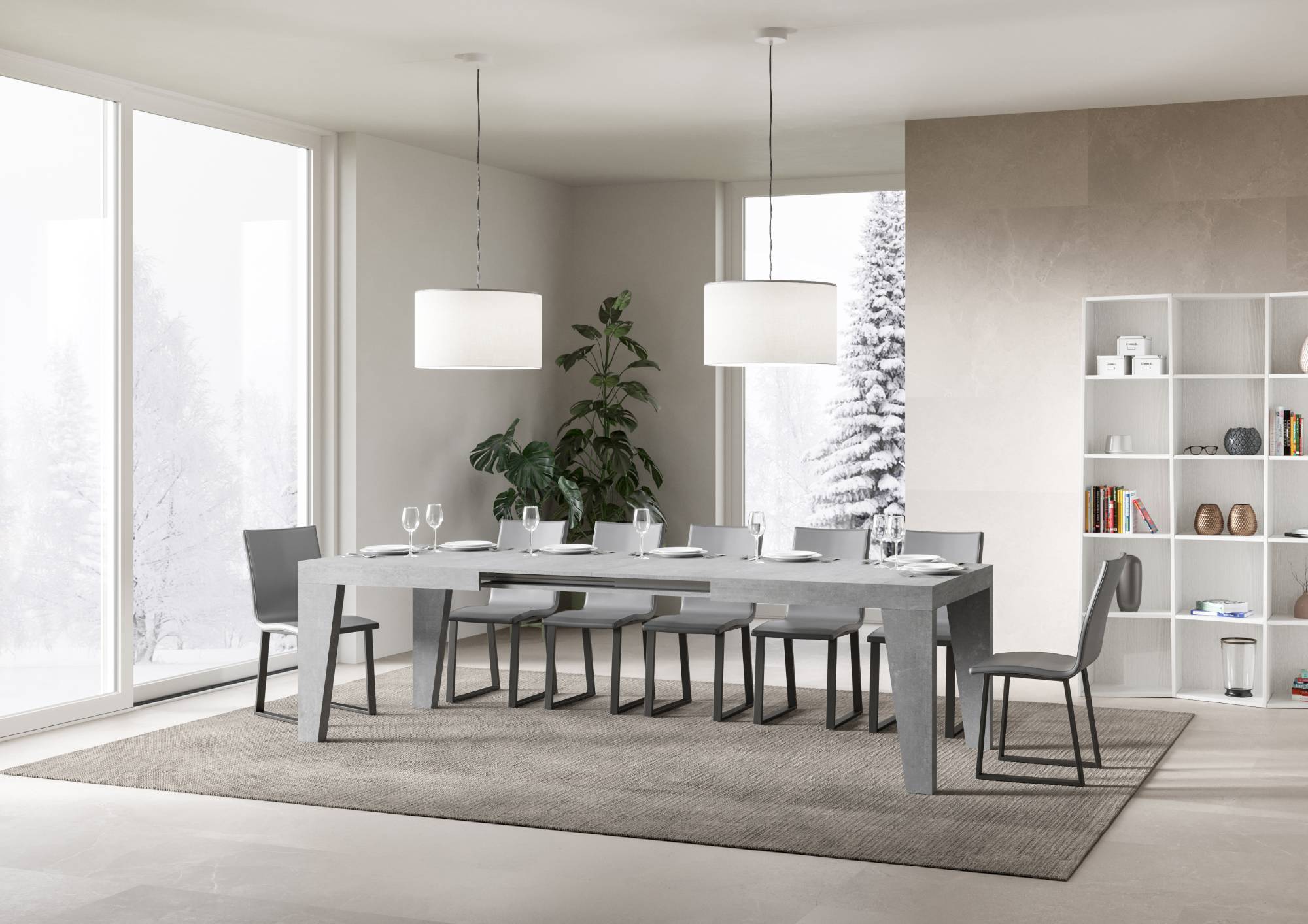Tavolo allungabile Naxy made in italy itamoby  in diverse dimensioni e finiture