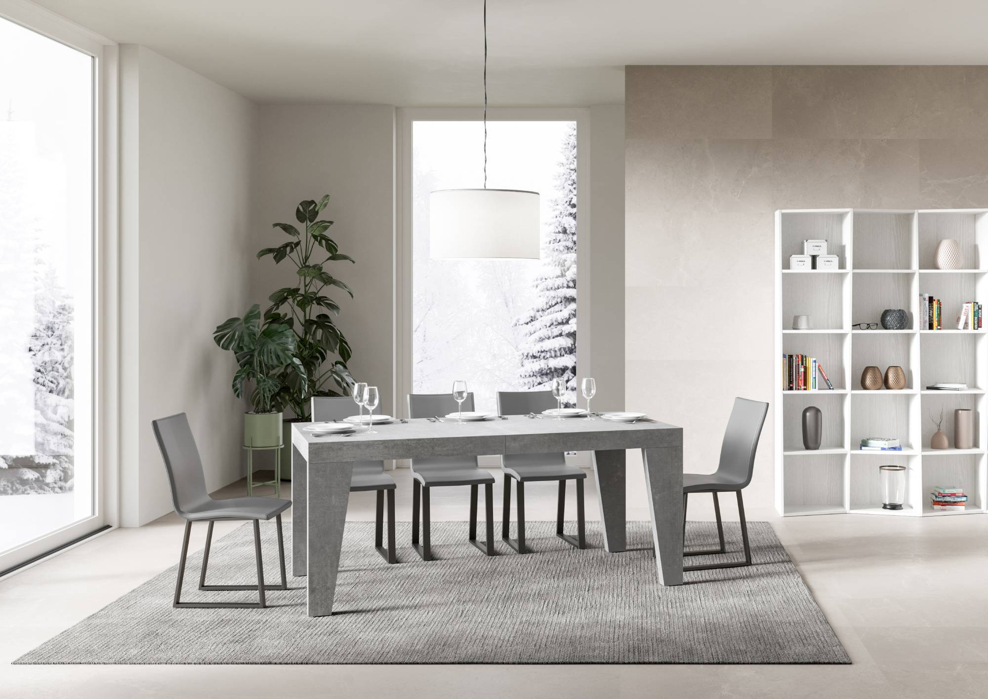 Tavolo allungabile Naxy made in italy itamoby  in diverse dimensioni e finiture