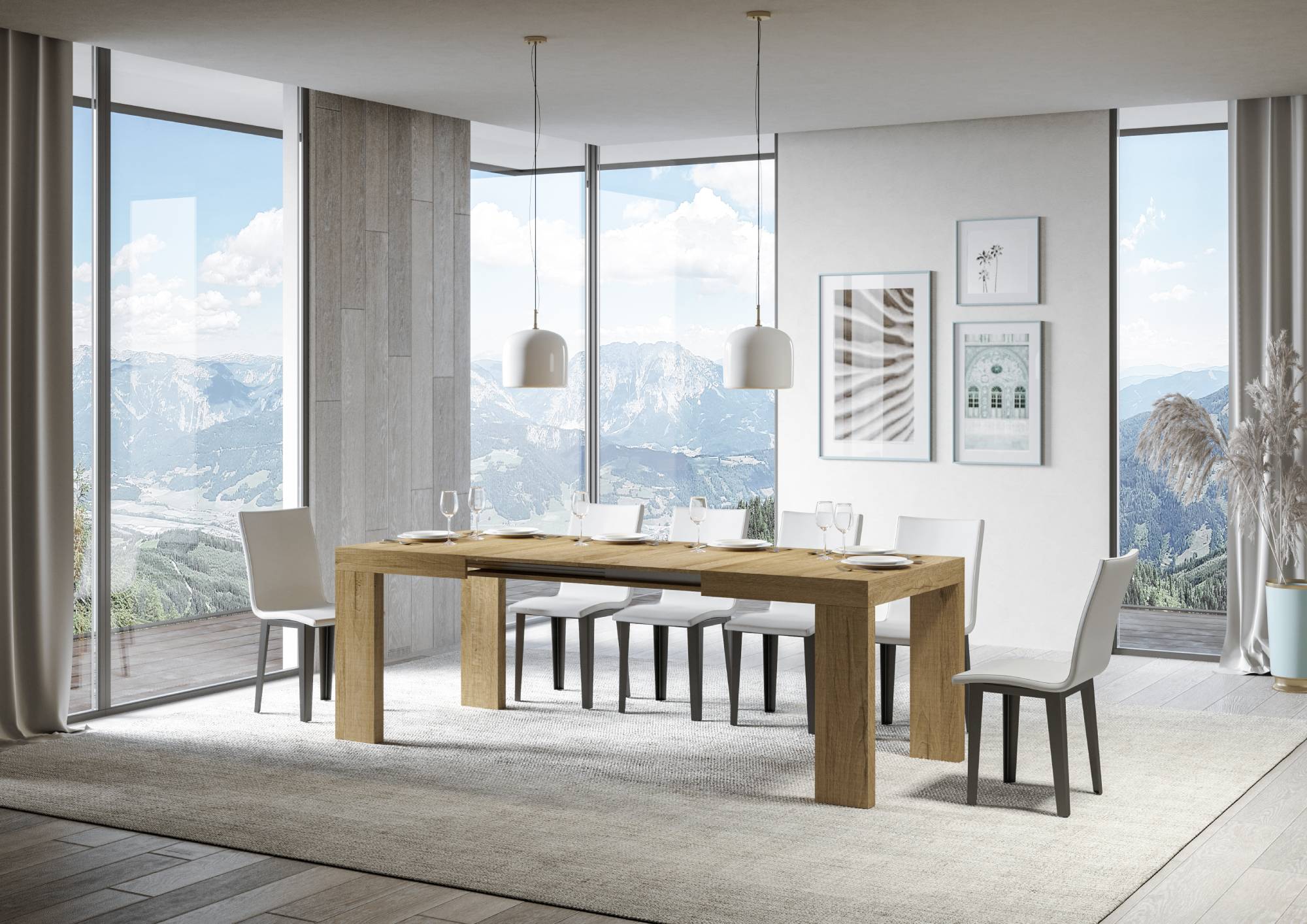 Tavolo Allungabile Roxell 90x140/244 cm - Design Moderno e Versatile - Disponibile in Vari Colori