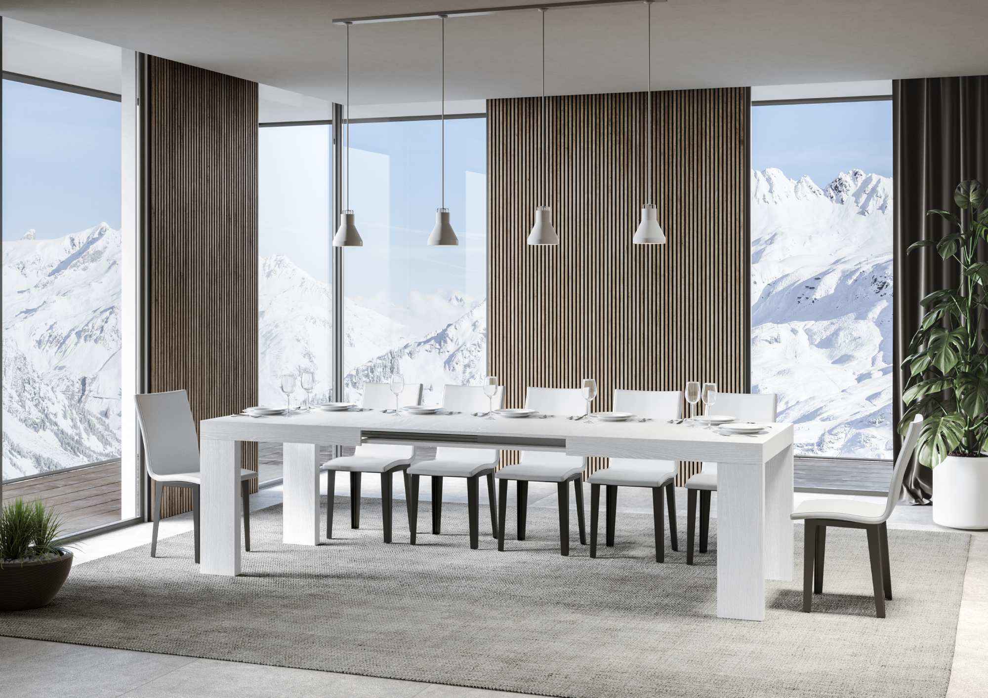 Tavolo allungabile 90x200/304 cm Roxell in diverse finiture