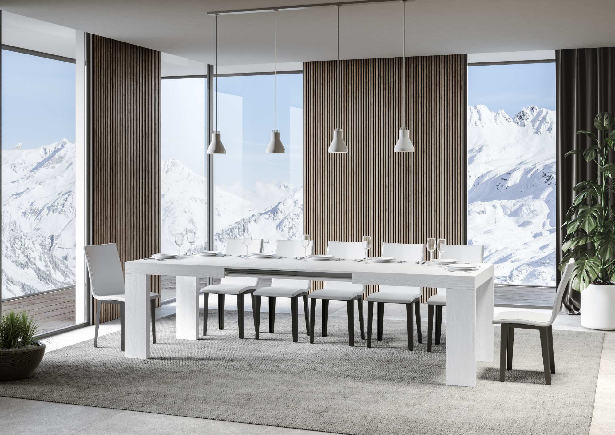 Tavolo allungabile 90x200/460 cm Roxell in diverse finiture