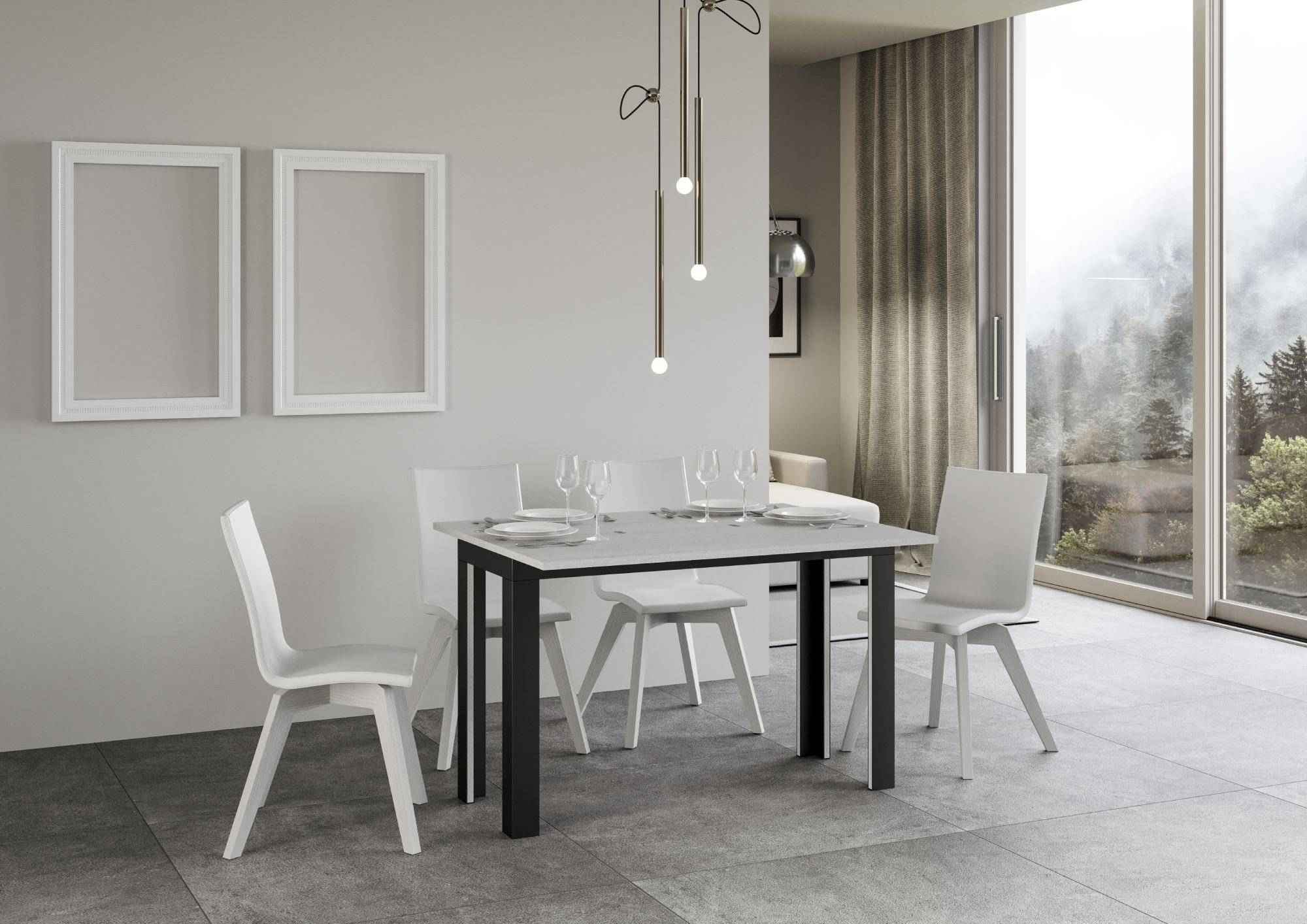 Tavolo apribile Linea Double con telaio Antracite