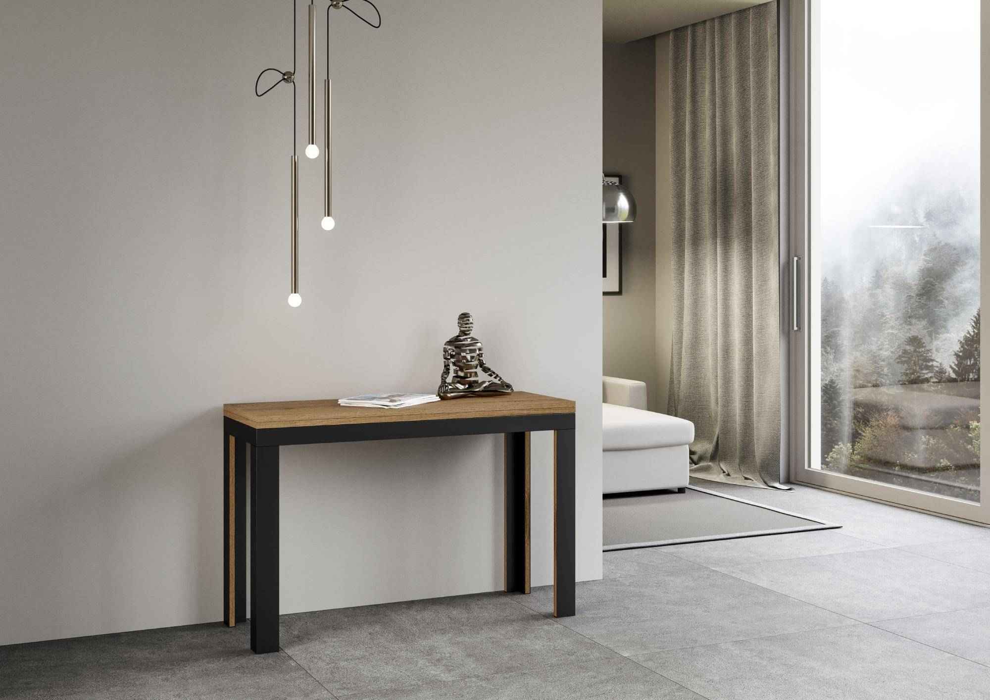 Tavolo apribile Linea Double con telaio Antracite