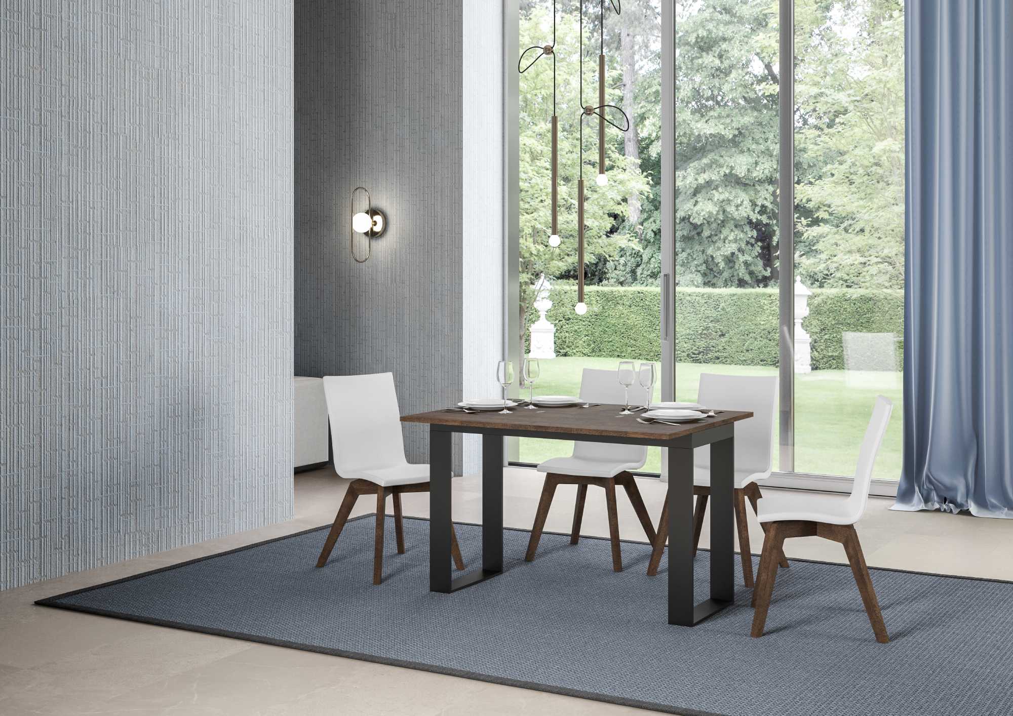 Tavolo apribile Tecno Double con diverse rifiniture