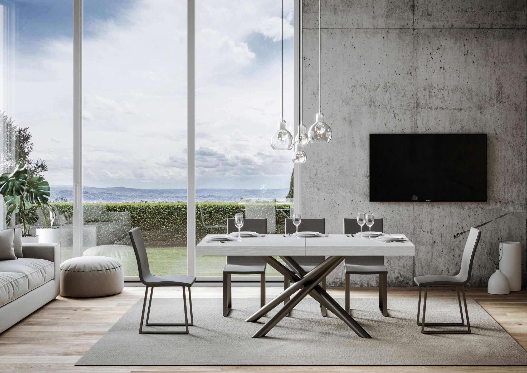 Tavolo allungabile Famas Premium con telaio in diverse finiture