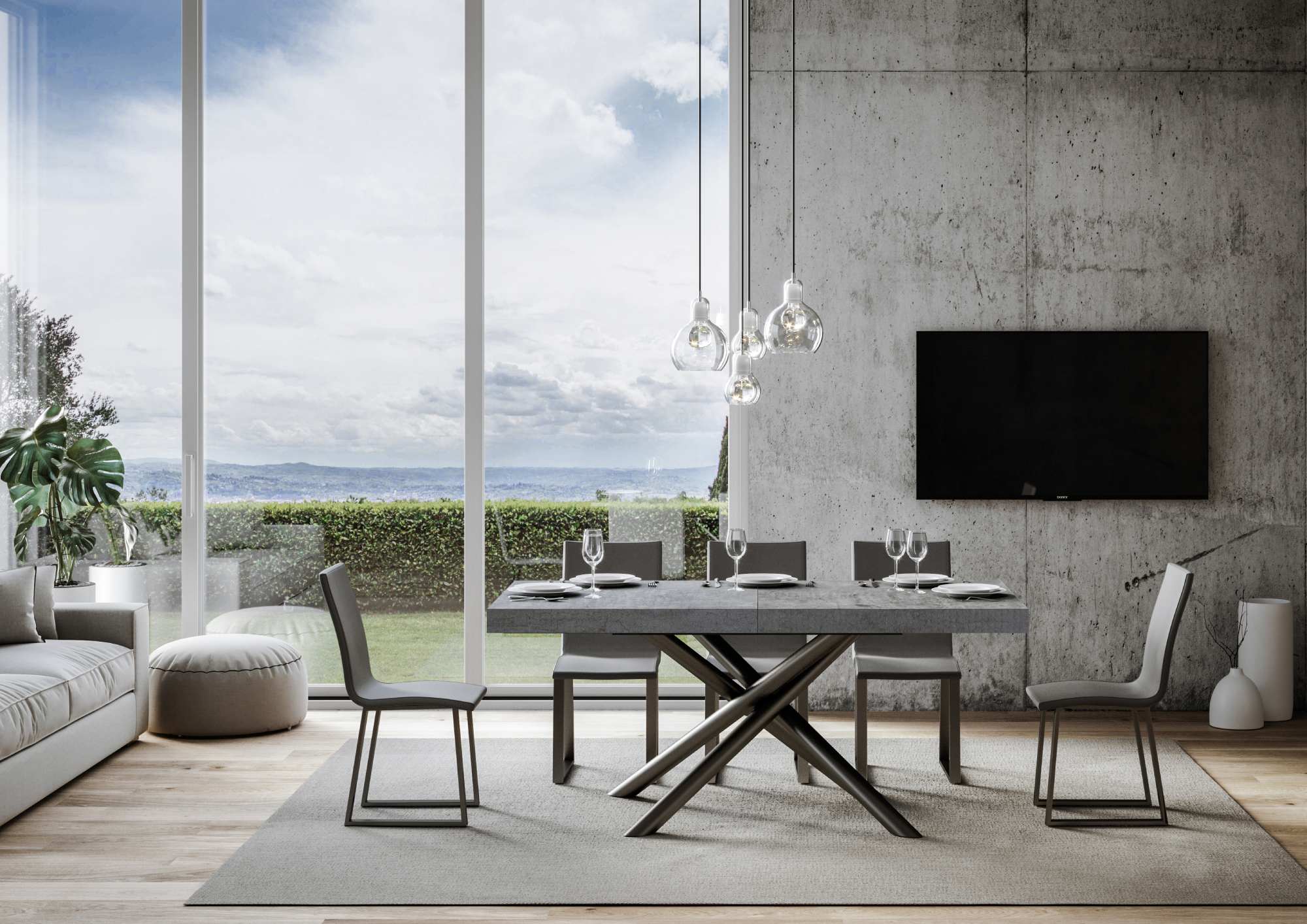 Tavolo allungabile Famas Premium con telaio in diverse finiture