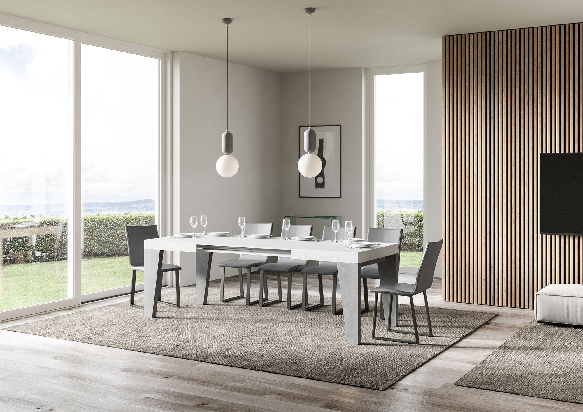 Tavolo allungabile Naxy Mix diversi colori Itamoby- gambe in diverse finiture