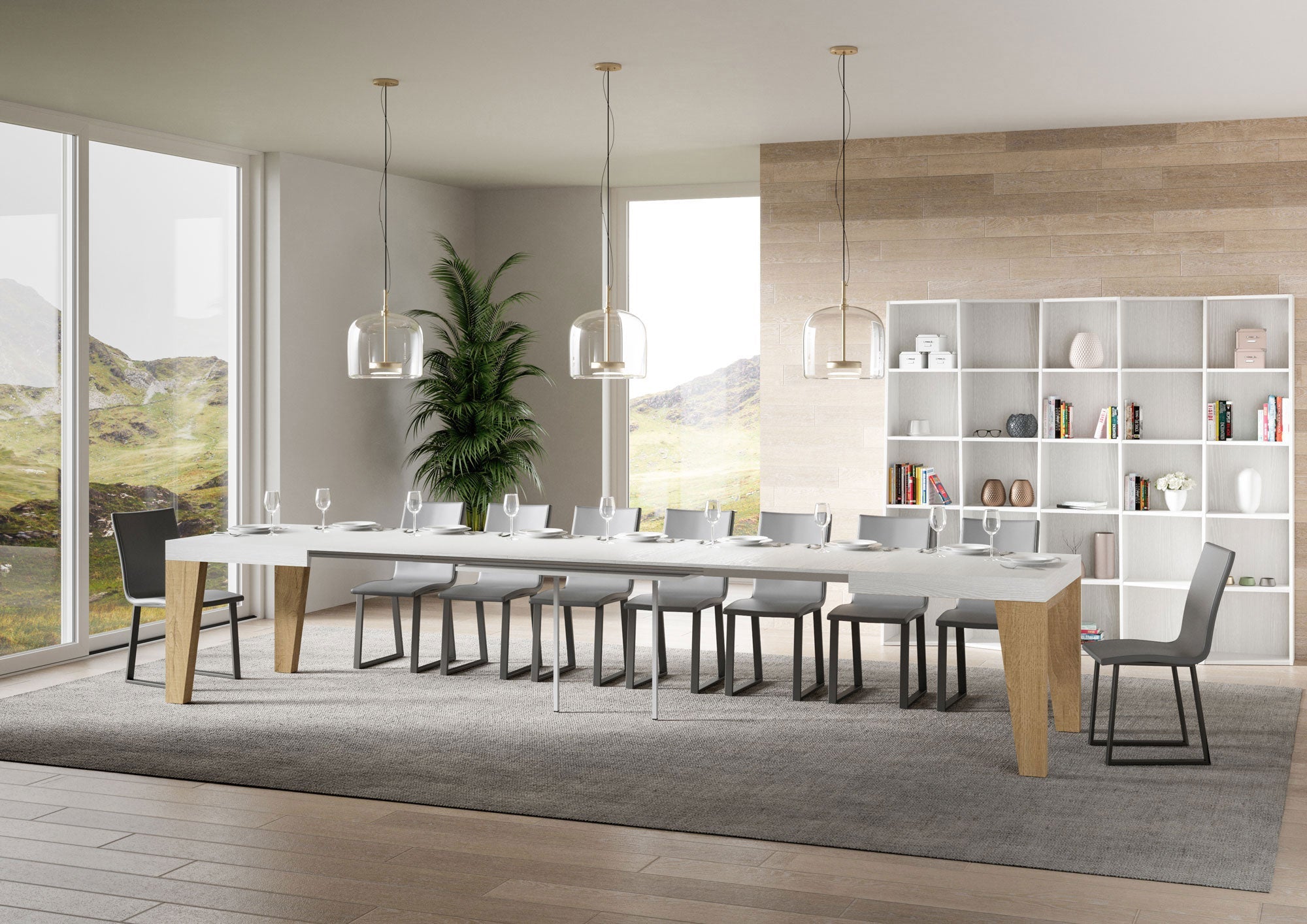 Tavolo allungabile Naxy Mix diversi colori Itamoby- gambe in diverse finiture