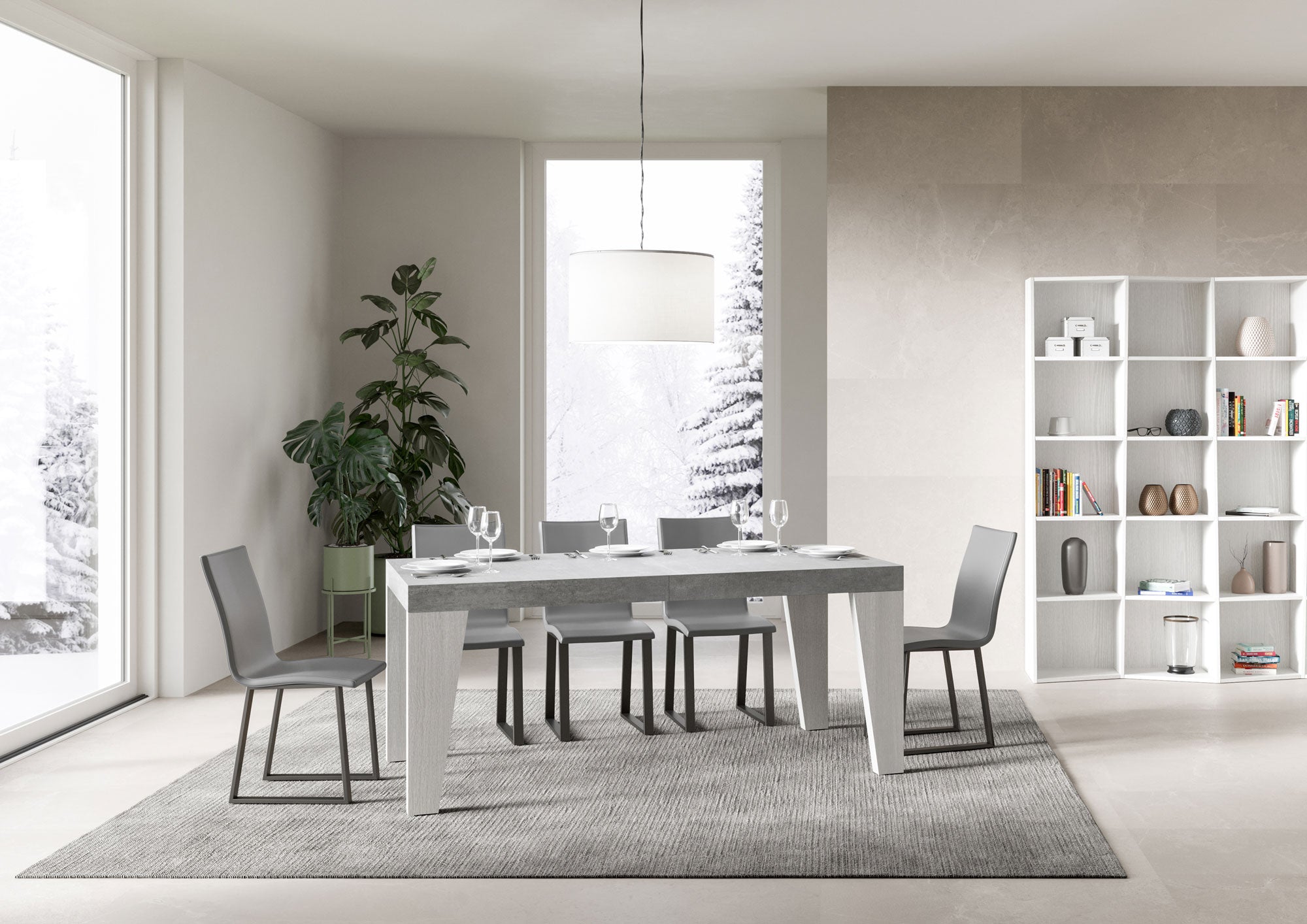 Tavolo allungabile Naxy Mix diversi colori Itamoby- gambe in diverse finiture