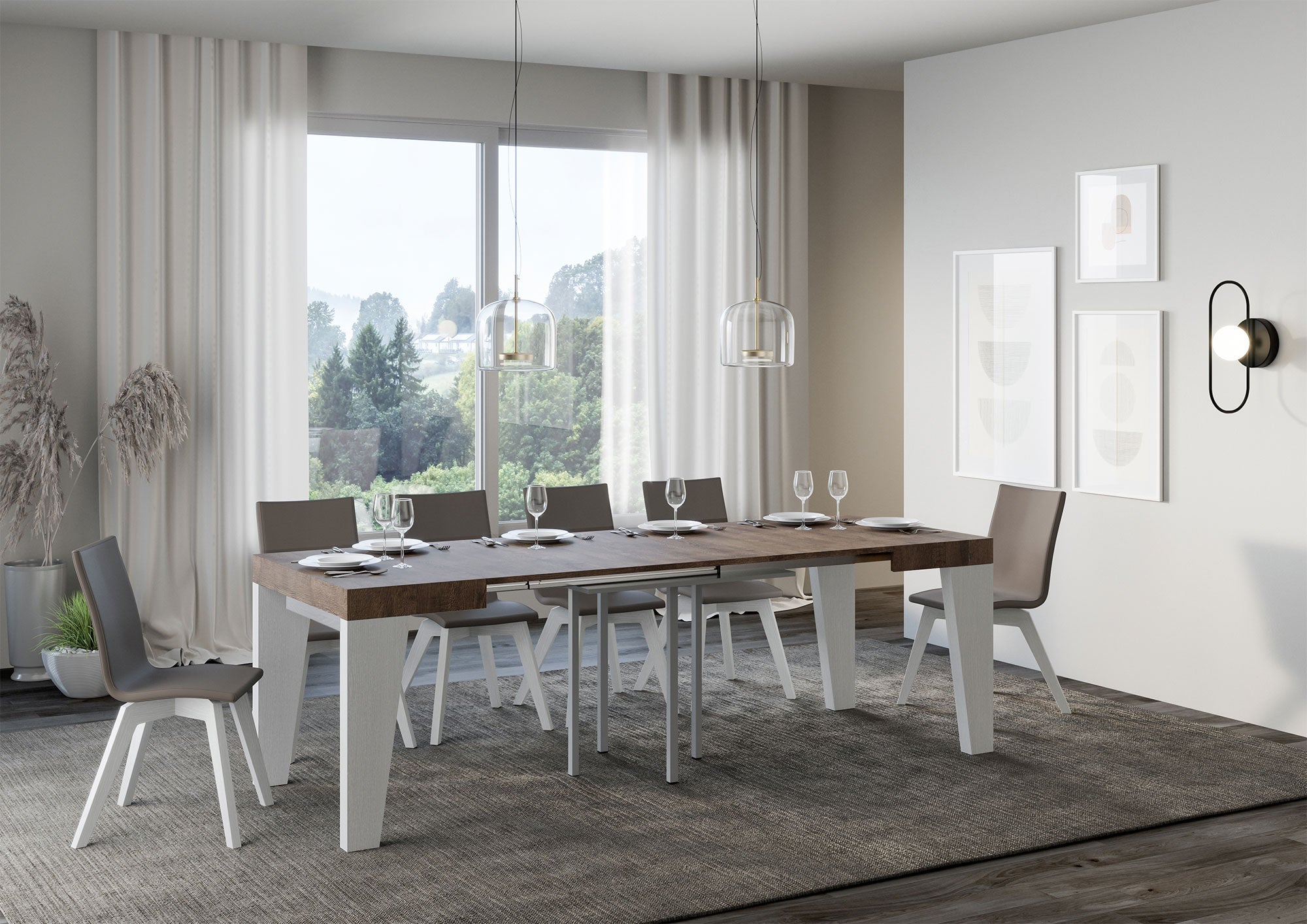 Tavolo allungabile Naxy Mix diversi colori Itamoby- gambe in diverse finiture
