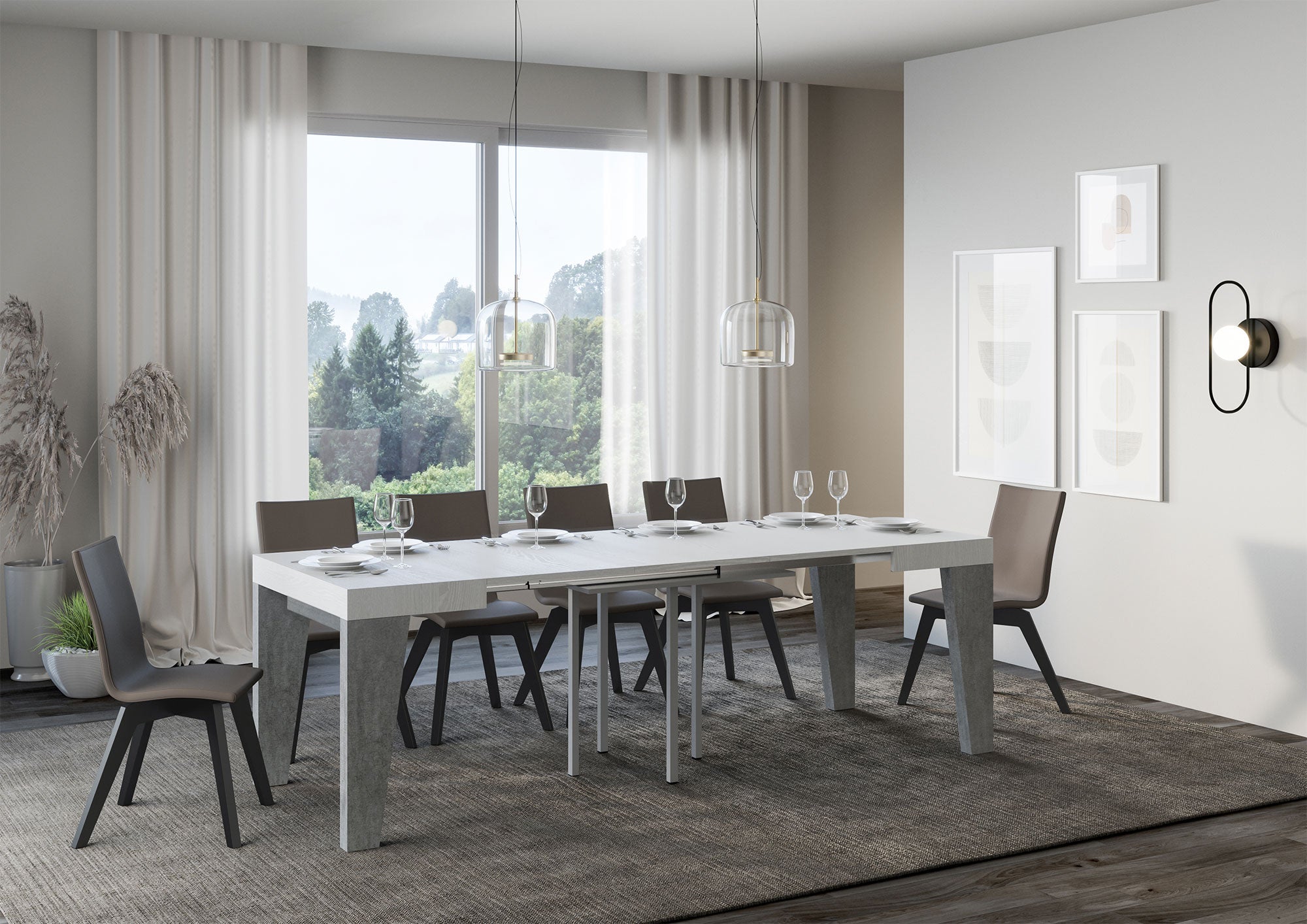 Tavolo allungabile Naxy Mix diversi colori Itamoby- gambe in diverse finiture