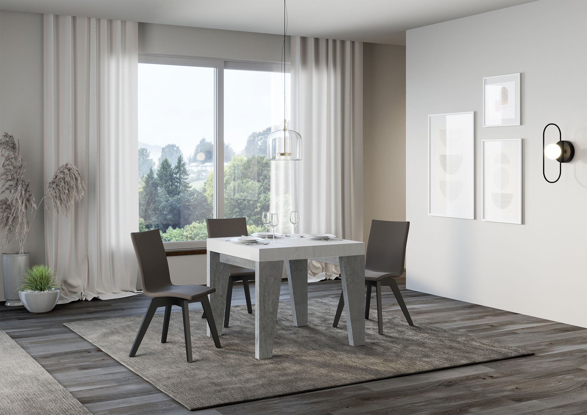 Tavolo allungabile Naxy Mix diversi colori Itamoby- gambe in diverse finiture