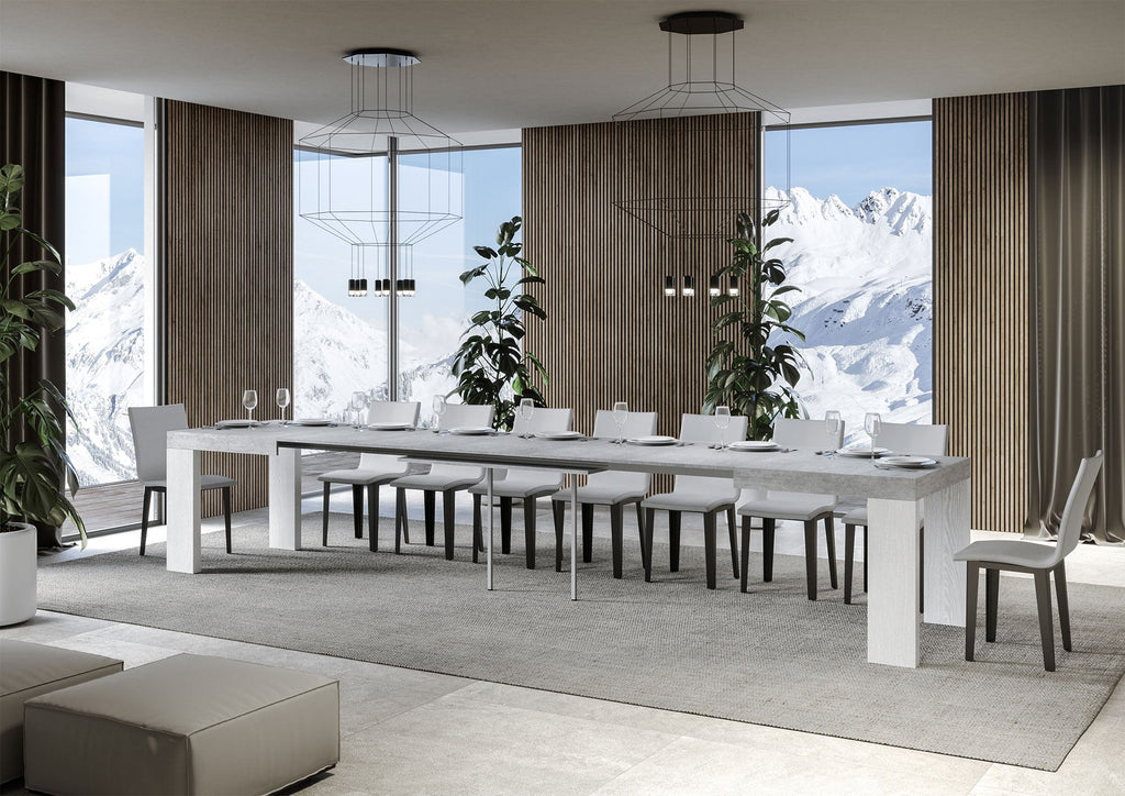 Tavolo allungabile Roxell Mix piano e gambe in diverse finiture