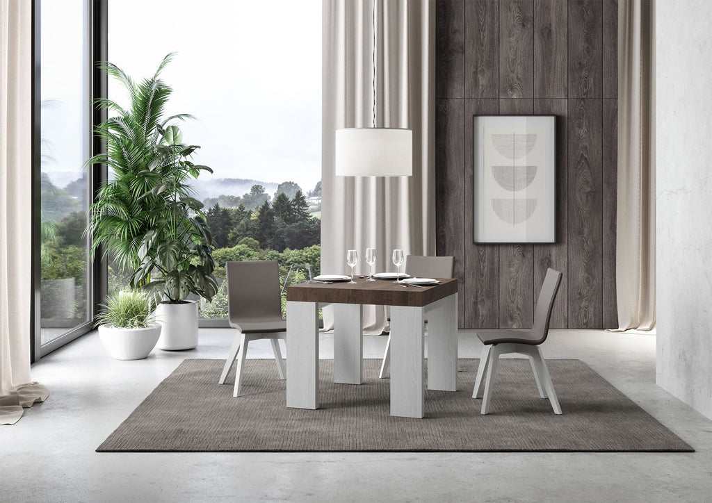Tavolo allungabile Roxell Mix piano e gambe in diverse finiture