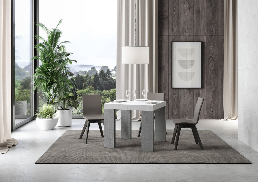 Tavolo allungabile Roxell Mix piano e gambe in diverse finiture