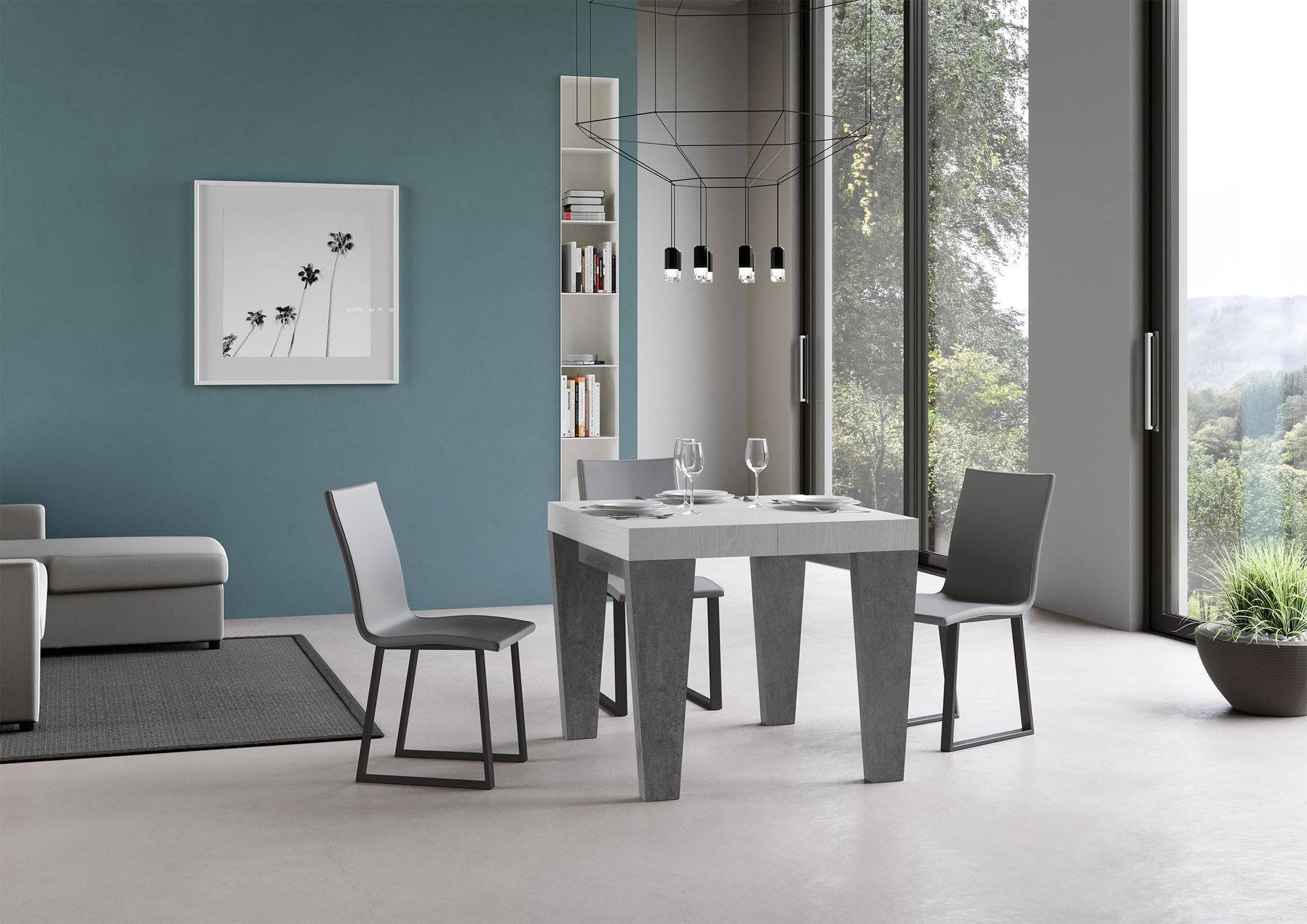 Tavolo allungabile Spimbo Mix piano e gambe in diverse finiture