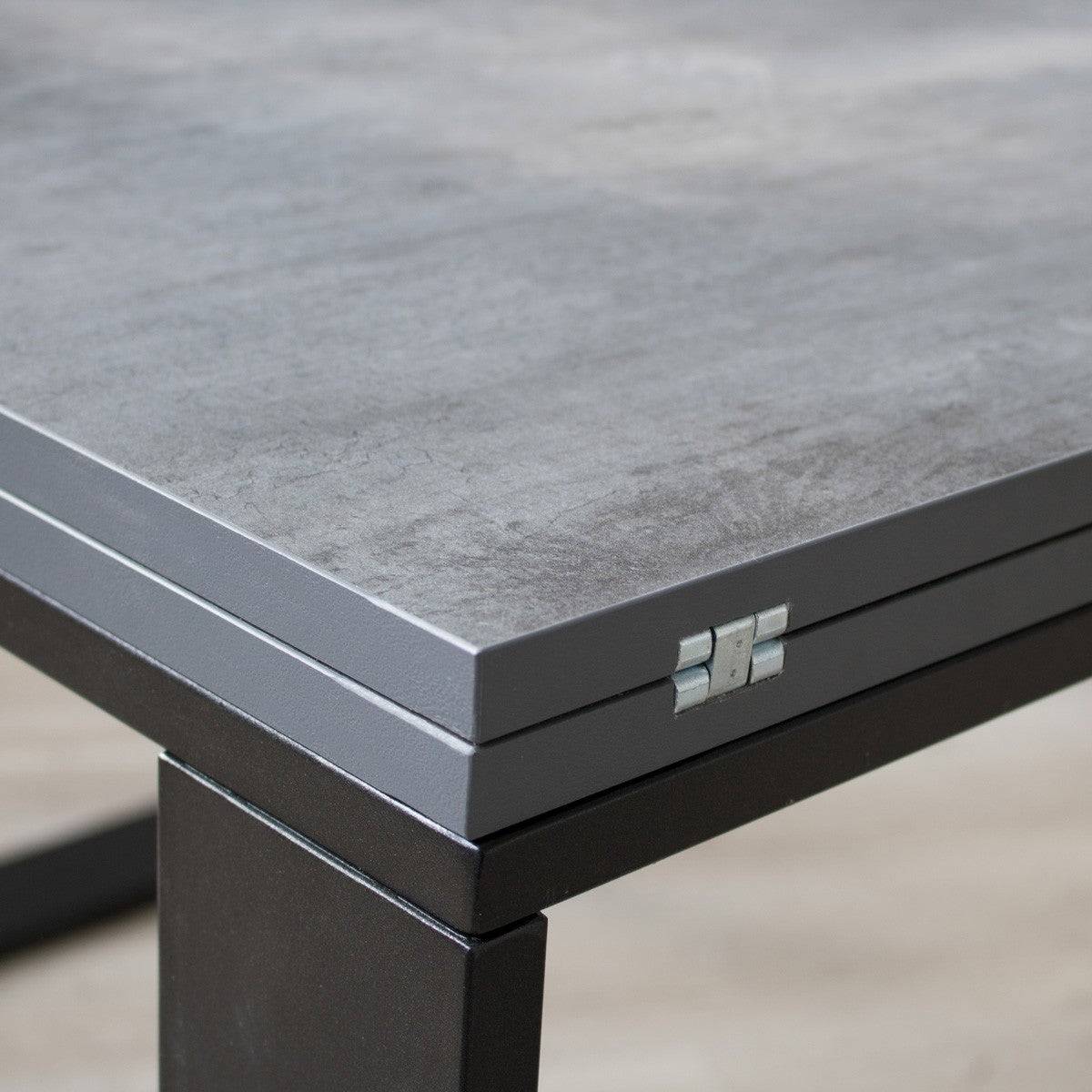 Tavolo apribile Tecno Libra con telaio Antracite, dimensioni 90x90/180 cm e 90x120/240 cm