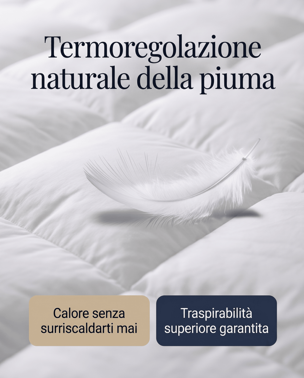 Topper Piuma d'Oca – Correttore Termoregolatore Invernale, 600 gr/m², 160x200
