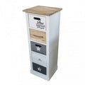 Mobiletto 5 cassetti Blas in legno | 29x27x81cm | Marrone chiaro e Bianco