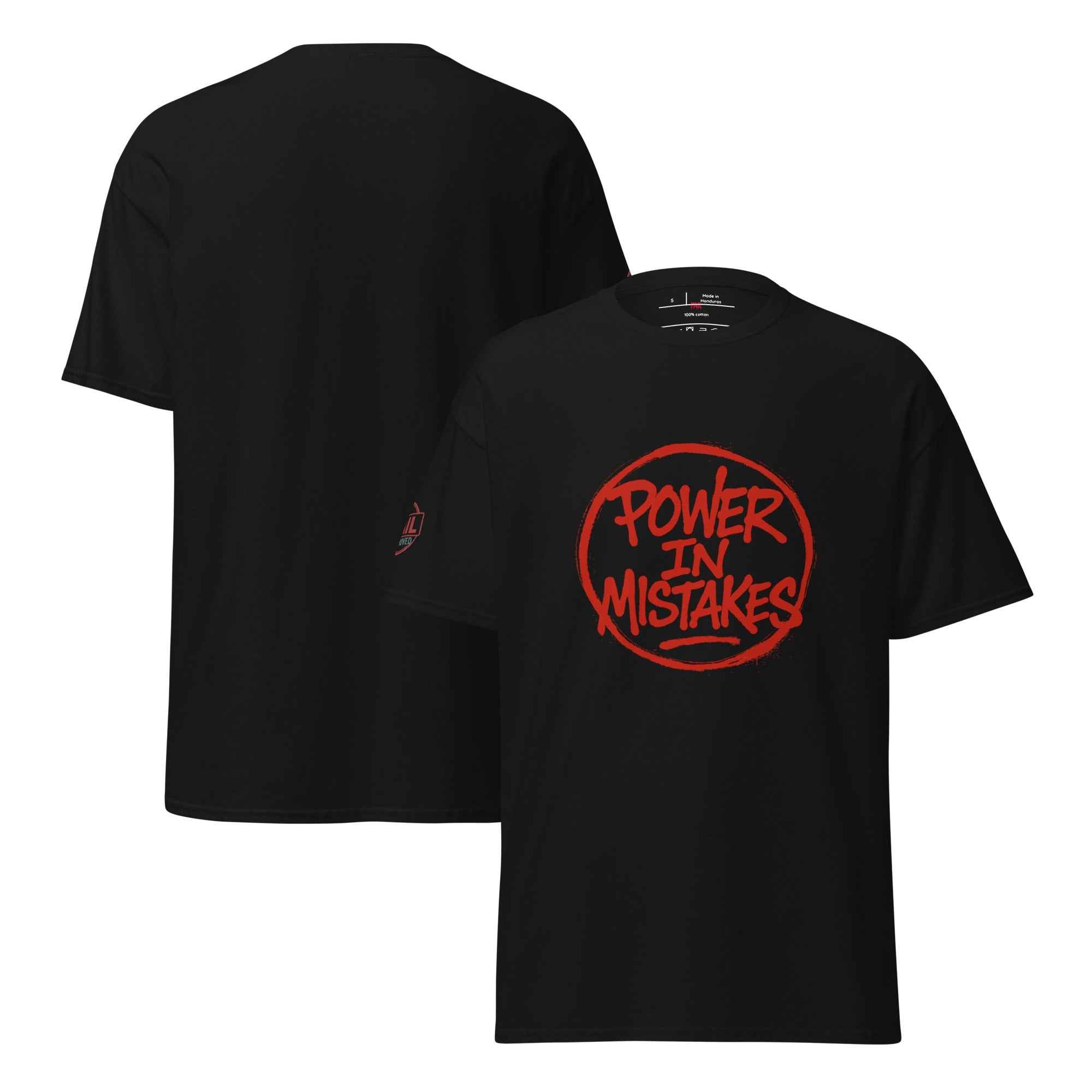 Maglietta Classica Unisex 100% Cotone 👕 | FAIL Streetwear “POWER IN MISTAKES” 🔴 – Imperfezione che Diventa Stile